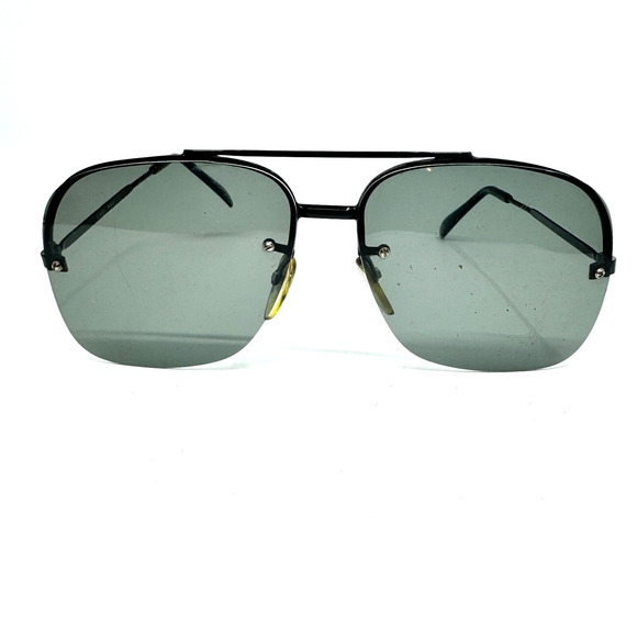 Vintage Cool Ray Aviator Style Sunglasses frames black Green Lens H9351 - Picture 1 of 7